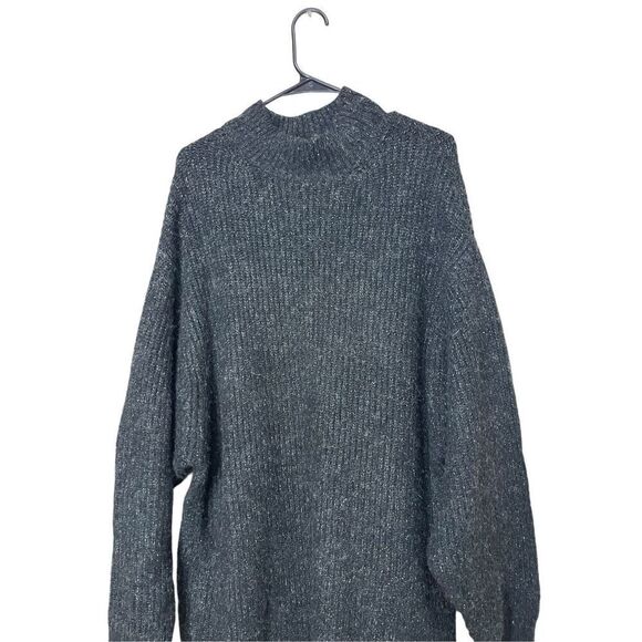 Zara‎ Knit Wool Blend Gray Mock Neck Sweater Dress Size M - Picture 2 of 7